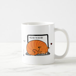 Mug Lit de chat d'ordinateur portable (chat tigré