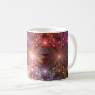 Mug Lit De Fleurs Coloré brillant Abstrait Fractage Ar