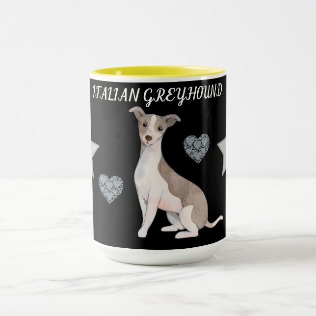 MUG L'ITALIEN GREYHOUND COMBO DEUX BOUGIES À TONNE. MU (Centre)