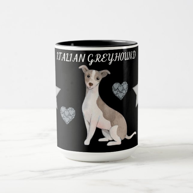 MUG L'ITALIEN GREYHOUND COMBO DEUX BOUGIES À TONNE. MU (Centre)