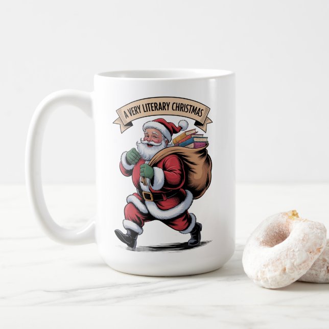 Mug Literary Christmas Book lover Gift add name (Avec donut)