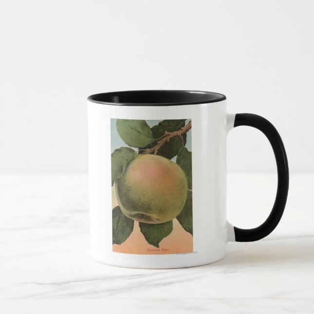 Mug Lithographie de chromo de fruits de Newtown Pippen (Droite)