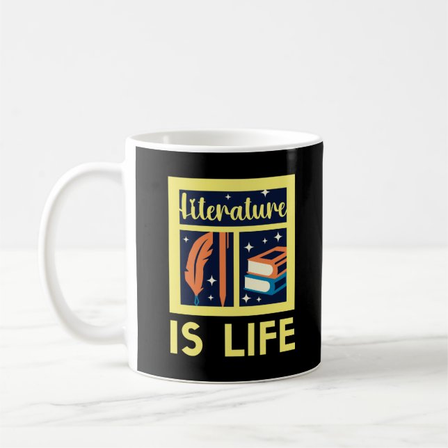 Mug Littérature Est La Vie Drôle Citation De L'Enseign (Gauche)