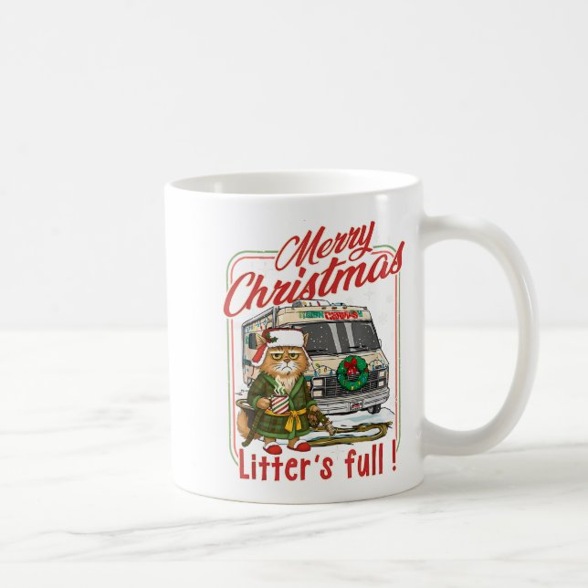 Mug Litter's Full Merry Christmas Funny Cat Lovers Hol (Droite)