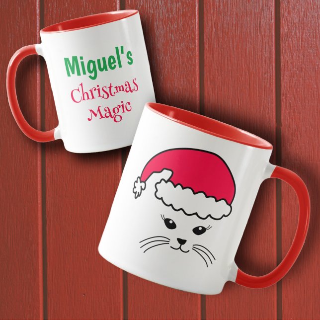 Mug Little Cat Père Noël personnalisable (Créateur téléchargé)