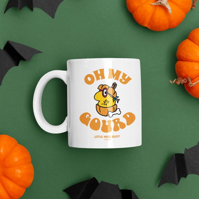 Mug Little Miss Busy Oh My Gourd Halloween (Mug on Halloween themed table)