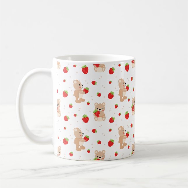 Mug Little teddy bear with strawberry (Gauche)