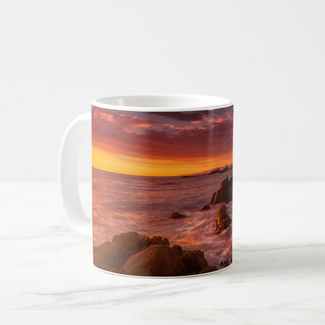 Mug Littoral | Sunset Pacific Grove Carmel California (Devant gauche)