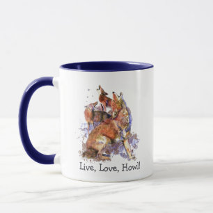 Mug Live Love Howl Citation amusante Howling Coyotes M