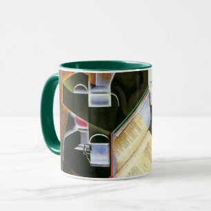 Mug Livre, Pipe et Lunettes, Juan Gris, Cubisme Vintag