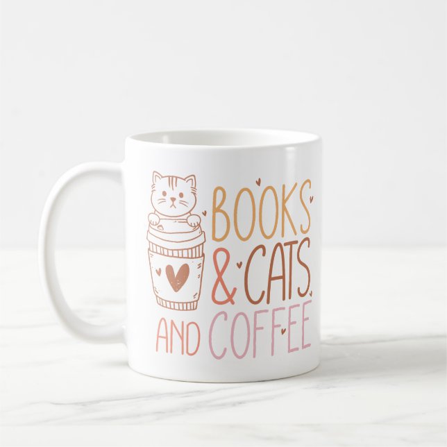 Mug Livres Cats Café (Gauche)