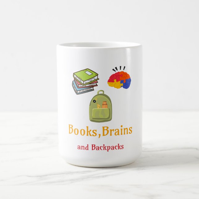 Mug Livres Cerveaux Et Sacs À Dos École Début (Centre)
