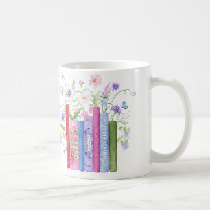 Mug Livres classiques Elégant rose bleu Fleur sauvage 