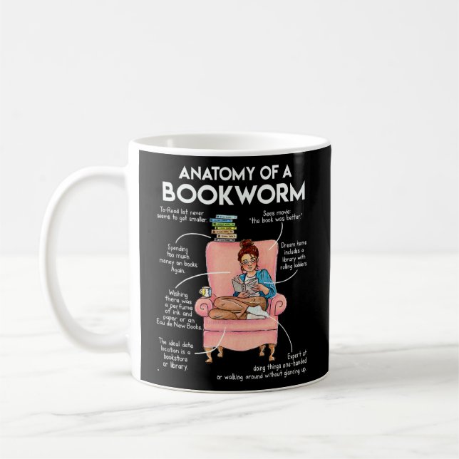 Mug Livres de lecture de ver de livre (Gauche)