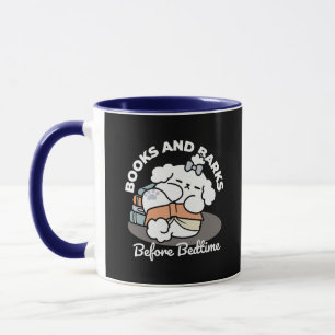 Mug Livres et écorces - Conception de lecture de chien