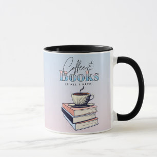 Mug Livres vintages et café est tout ce dont j'ai beso