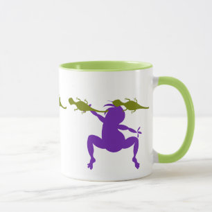 Mug Lizards verts et danse violette Kokopelli