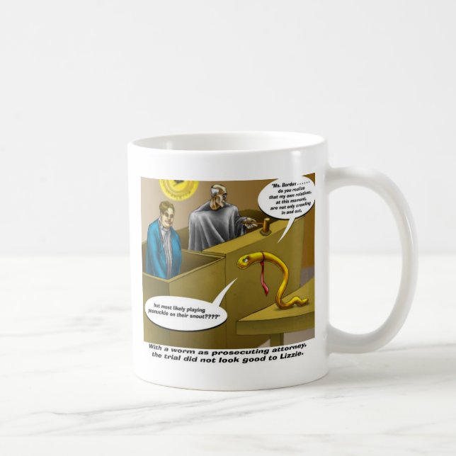 Mug Lizzie Borden Essai Drôle Drôle Dons De Dessin (Droite)