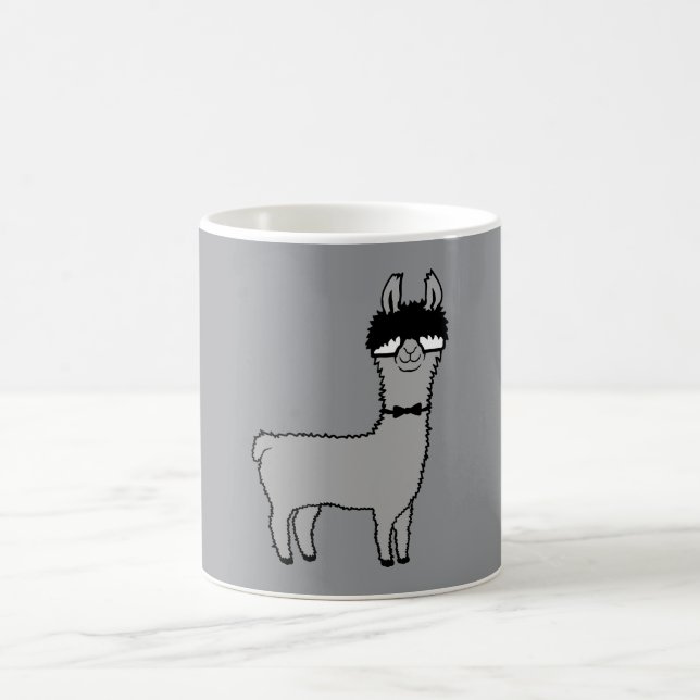 Mug Llama Nerd Geek Glasses Bow Tie Funny Alpaca (Centre)
