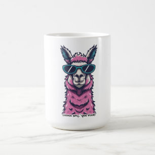 Mug Llama vous dit Rock   Pose ironique dans les lunet