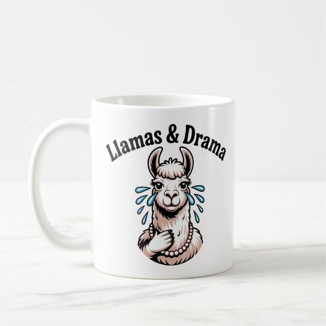 Mug Llamas & Drama Drôle Llama Art Dessin (Gauche)