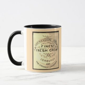 Mug Lockerbie Creamery Label Black Text Trim 