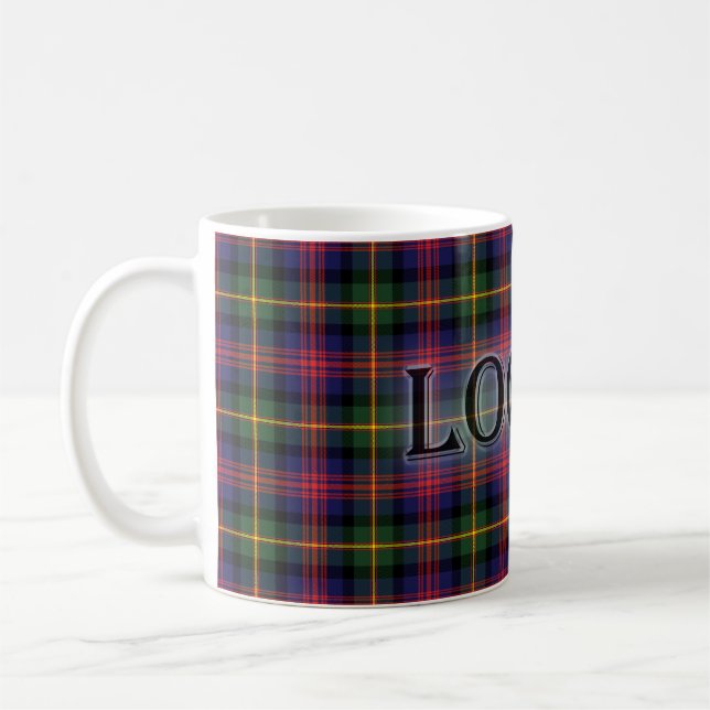 Mug  Logan Tartan avec le nom de famille (Gauche)