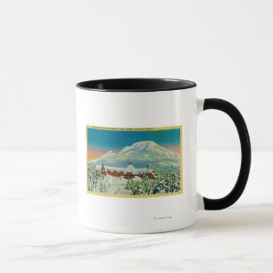 Mug Loge de Timberline en hiver au capot de Mt.