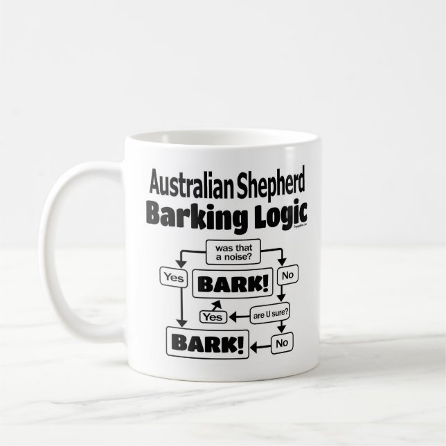 Mug Logique australienne de berger d'aboiement (Gauche)