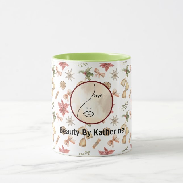 Mug Logo Abstrait moderne femme beauté visage femme (Centre)