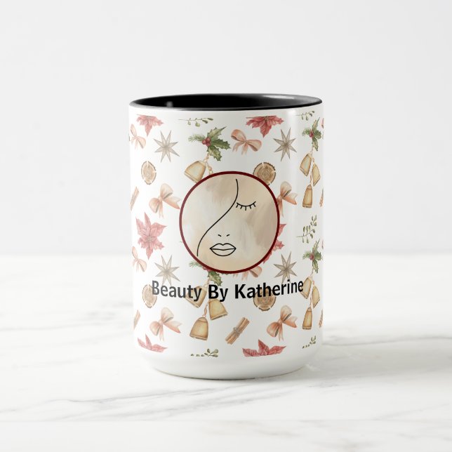 Mug Logo Abstrait moderne femme beauté visage femme (Centre)