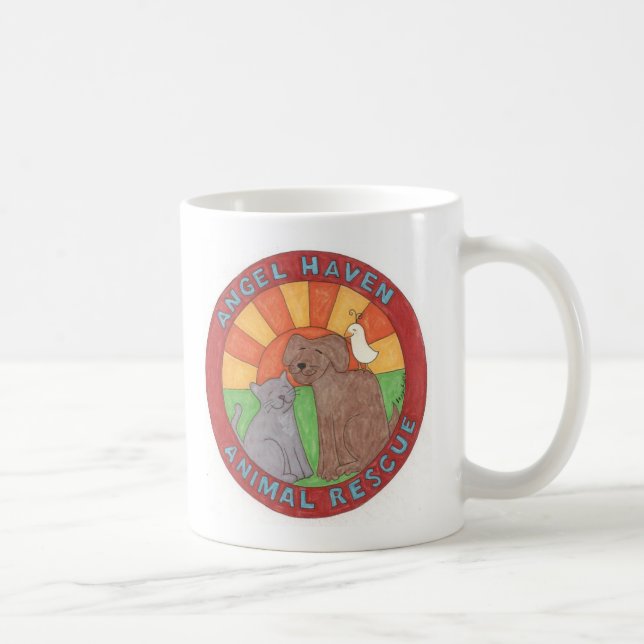 Mug Logo animal de délivrance d'asile d'ange (Droite)