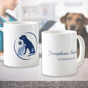 Mug Logo Chien Bleu et Chat ou Votre Propre Logo de Cl