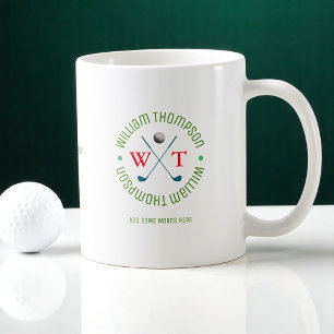 Mug Logo cool Monogramme pour un joueur de golf classi