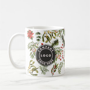 Mug Logo d'affaires Pine de Noël Baies rouges Botaniqu
