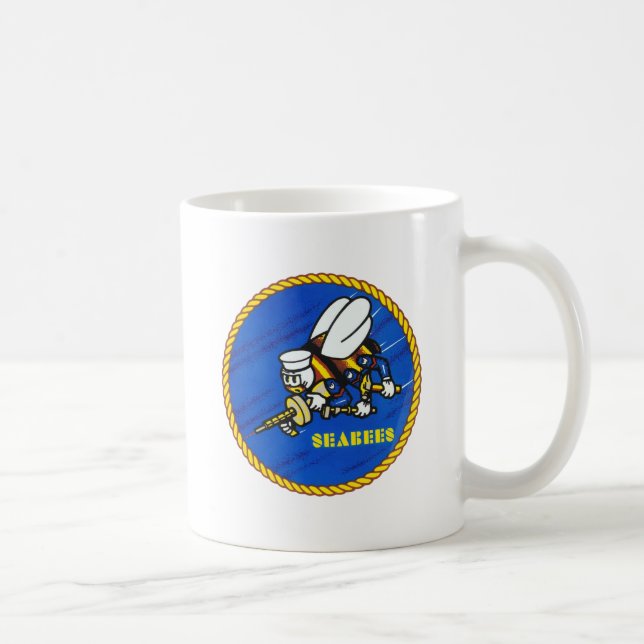 Mug Logo de bataillons de construction de marine des (Droite)