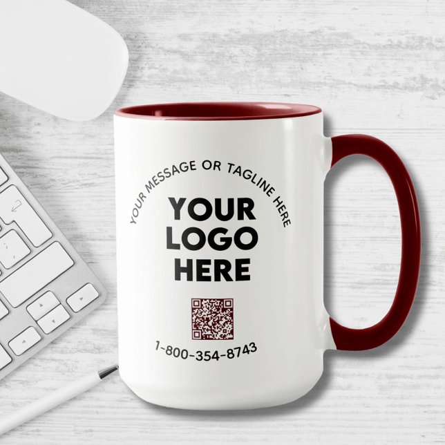 Mug Logo de code QR couleur personnalisée du message p (Créateur téléchargé)