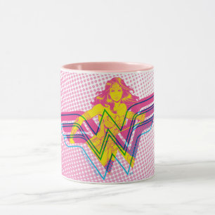 Mug Logo de la comique rose jaune Wonder Woman