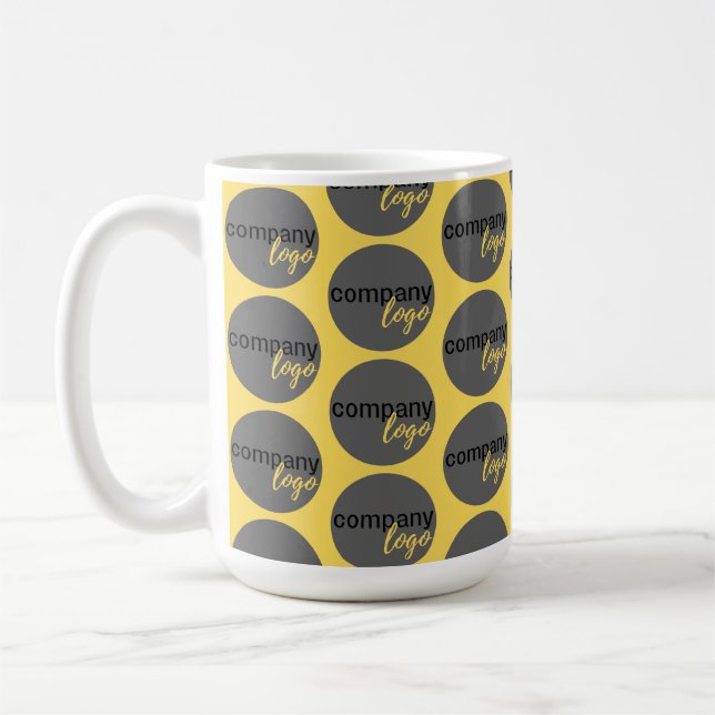 MUG LOGO DE LA COMPAGNIE MOTIF DE RÉPÉTATION JAUNE D'A (Gauche)