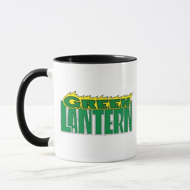 Mug Logo de lanterne verte - Flammes jaunes (Gauche)