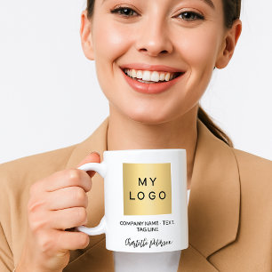 Mug Logo de l'entreprise - script de nom blanc