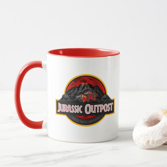 Mug Logo de log d'avant-poste du Jurassique "classique (Avec donut)