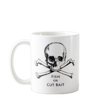 Logo de pirate de jolly roger de "poissons ou