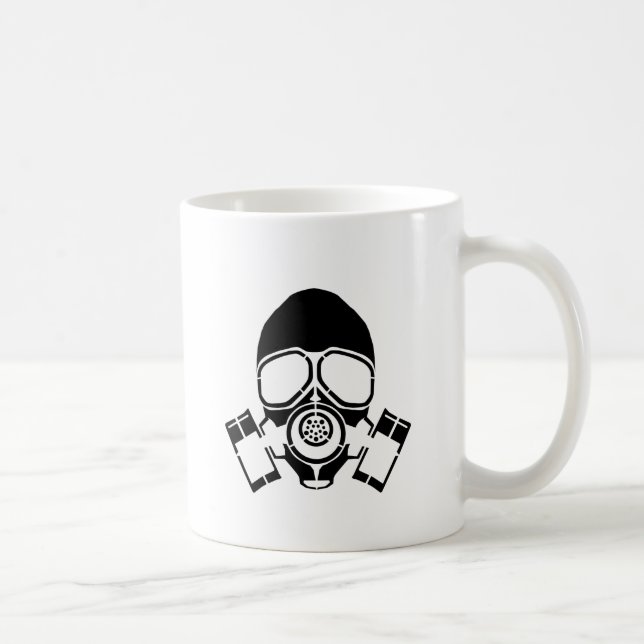 Mug logo de pochoir de masque de gaz (Droite)