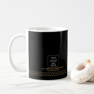 Mug Logo de société moderne points noirs et or