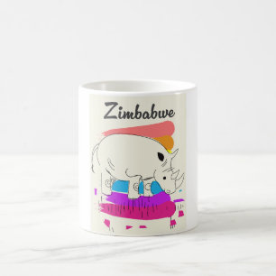 Mug Logo de voyage rétro Zimbabwe