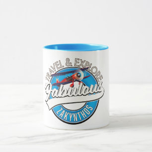Mug Logo de Zakynthos dans un beau style rétro.