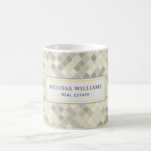 Mug Logo d'entreprise géométrique jaune et gris modern