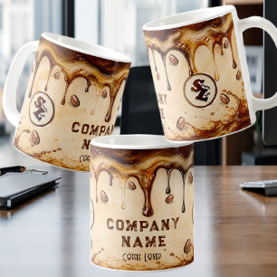 Mug Logo d'entreprise Marque personnalisée Art rétro V