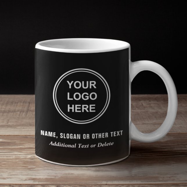 Mug Logo d'entreprise moderne Noir élégant (Créateur téléchargé)